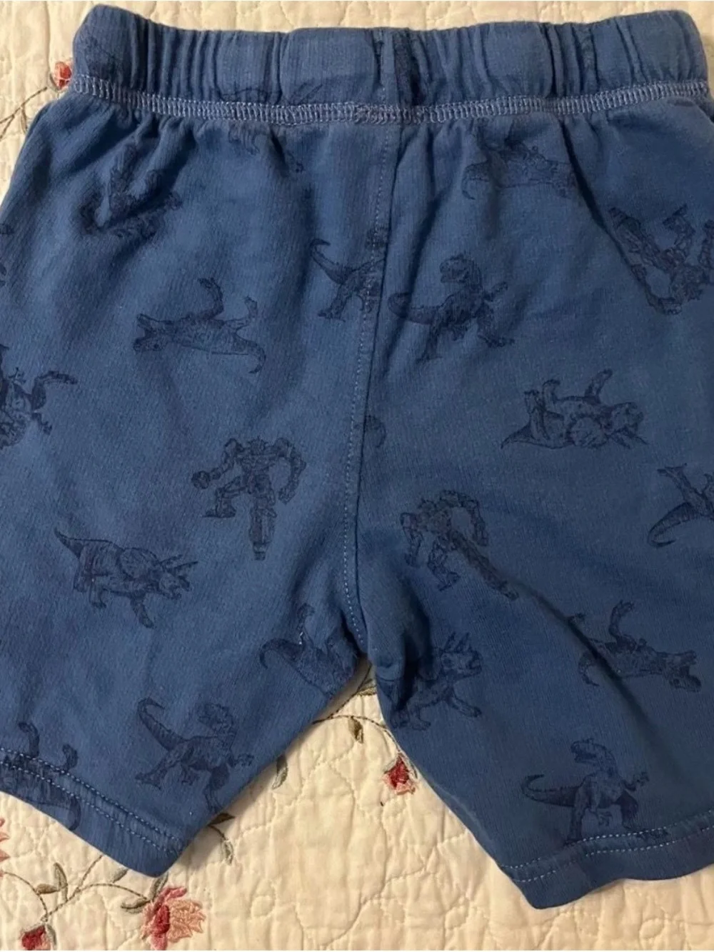 Carter's Blue Jersey Drawstring Kids Shorts with Subtle Print